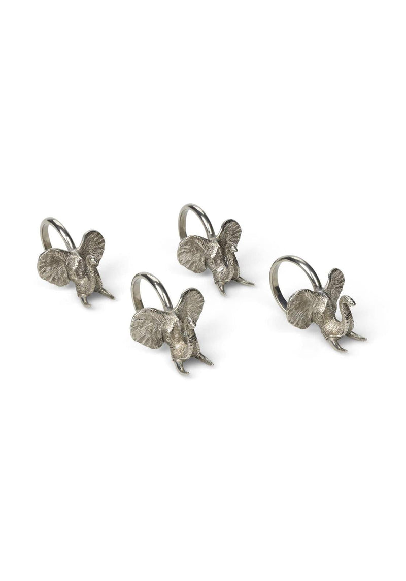 Elephant Safari Pewter Napkin Ring - Set of 4