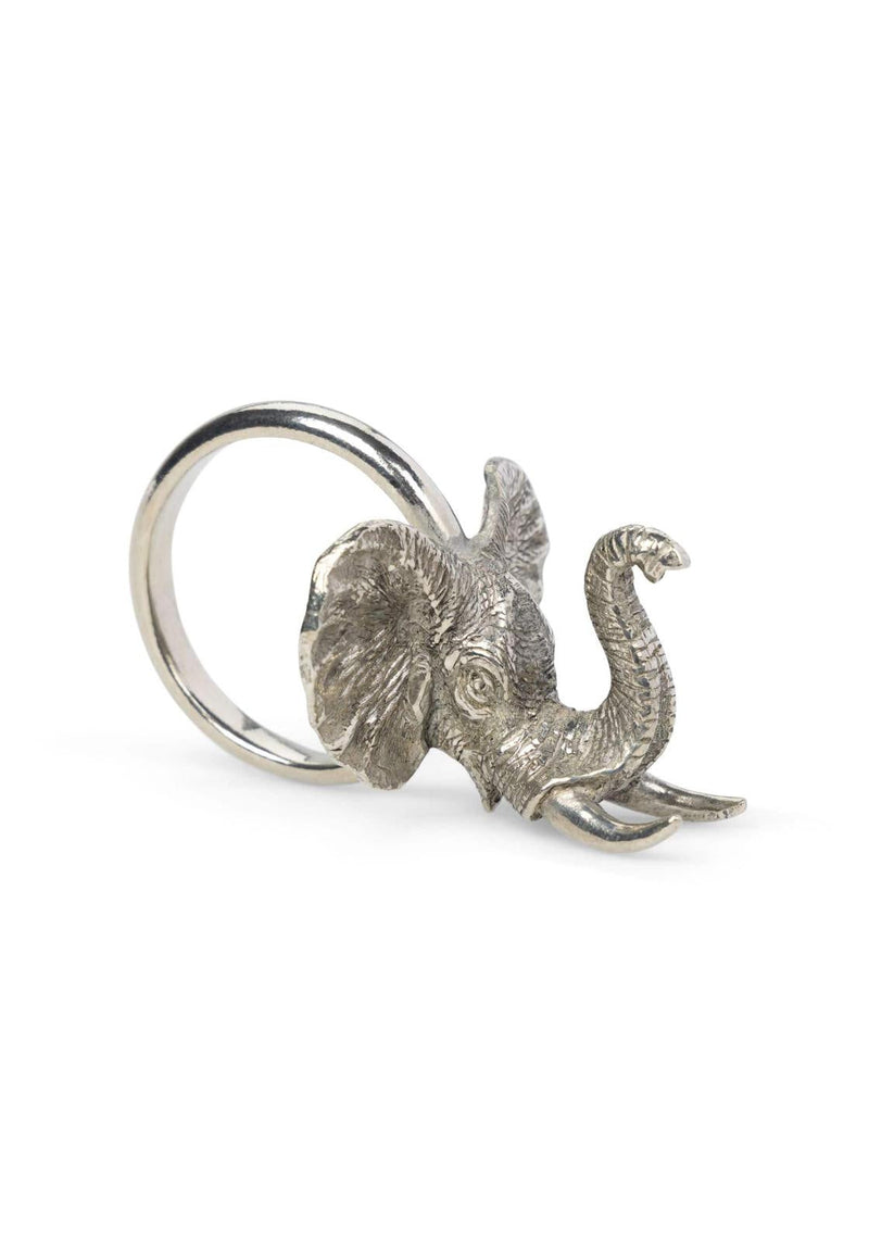 Elephant Safari Pewter Napkin Ring - Set of 4