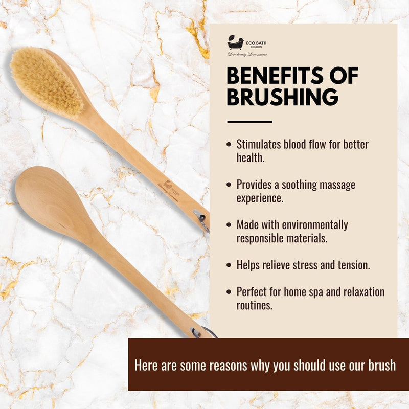 Natural Sisal or Bristle Body Brush for Dry Brushing and Showers