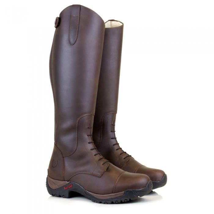 Nebraska Wool-lined Long Riding Boots  - Brown
