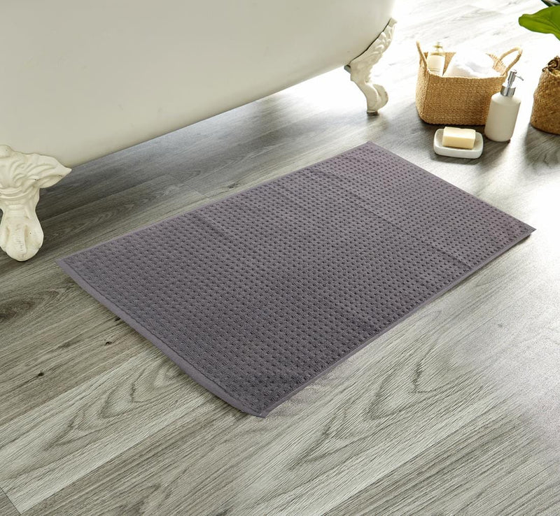 OLIVIA ROCCO Luxe Deep Cotton Pile Bath Mats Handcrafted Eco Friendly Absorbent Quick