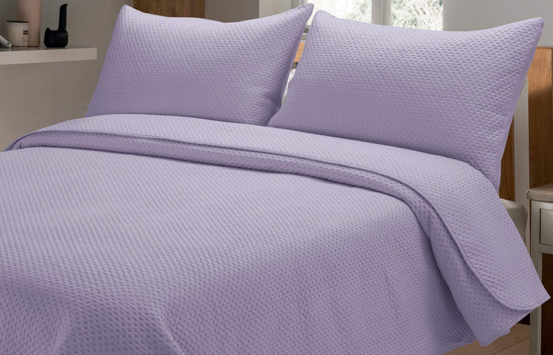 OLIVIA ROCCO Capri Embossed Luxury Bedspread Set With Quilted Throw And Duvet Matching