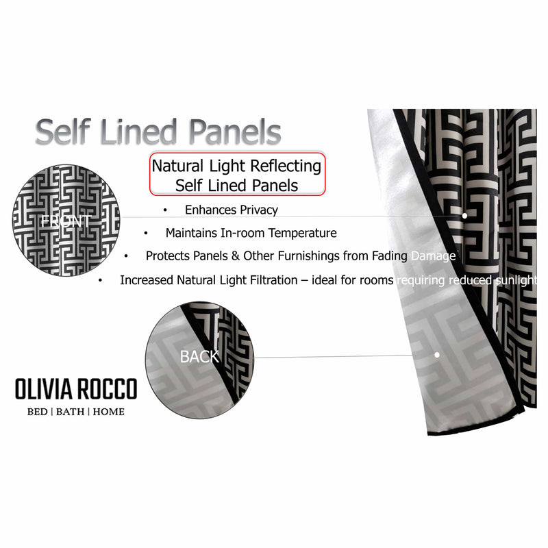 OLIVIA ROCCO Milano Geometric Blackout Curtains Thermal Insulated Eyelet Pair Pencil Pleat
