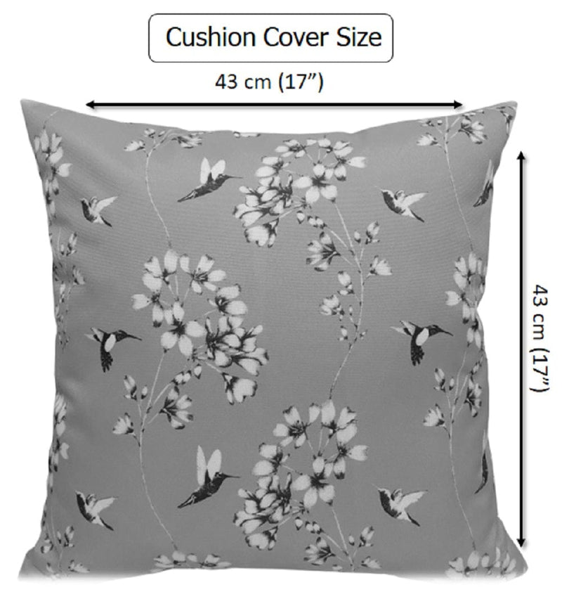 OLIVIA ROCCO Jardin Silver Waterproof Cushion Covers 17x17 Inch Indoor Outdoor Hotel-Style Sofa or Bed Accent