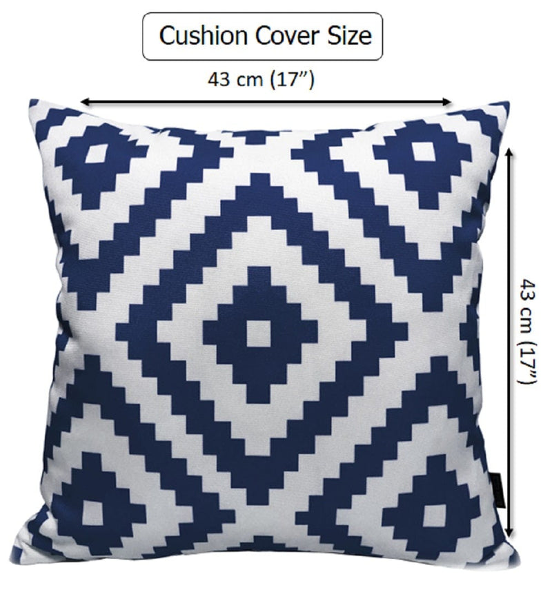 OLIVIA ROCCO Nairobi Navy Waterproof Outdoor Cushion Covers 43x43 CM Weather-Resistant