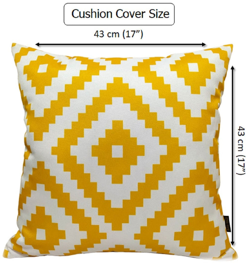OLIVIA ROCCO Nairobi Ochre Waterproof Outdoor Cushion Covers 43 X 43 cm Weather Resistant