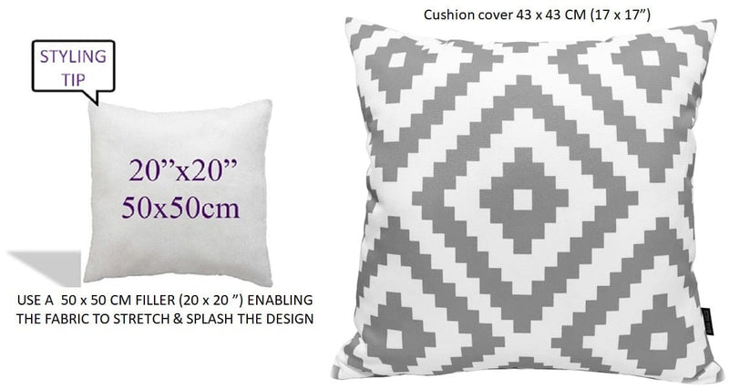 OLIVIA ROCCO Nairobi Silver Waterproof Cushion Covers 43 x 43 cm Reversible Indoor