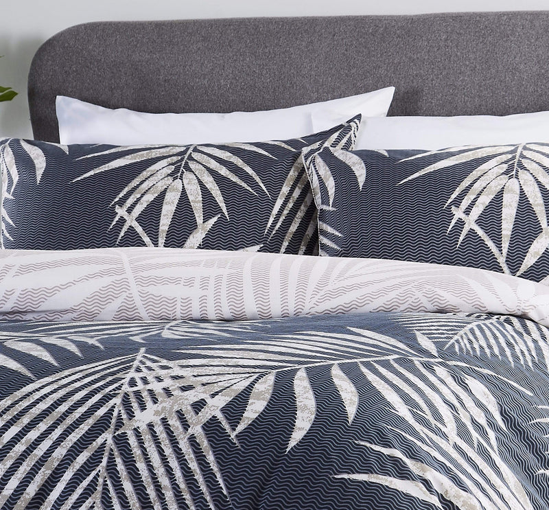 OLIVIA ROCCO Tropical Leaf Reversible Duvet Set Cotton Rich Bedding for Single Double