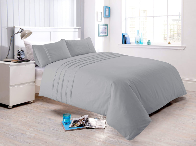 OLIVIA ROCCO Laurent Handmade Pintuck Duvet Set Cotton Rich Blend Super Soft Bedding
