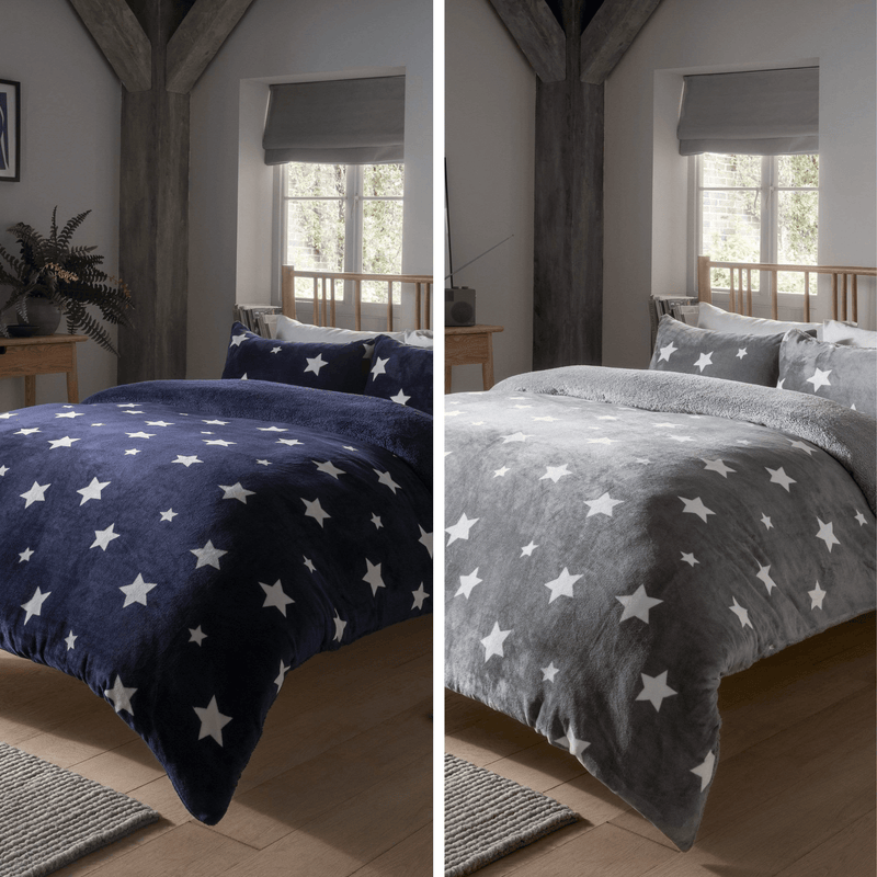 OLIVIA ROCCO Reversible Teddy Duvet Cover Set Super Soft Faux Fur Bedding For Winter