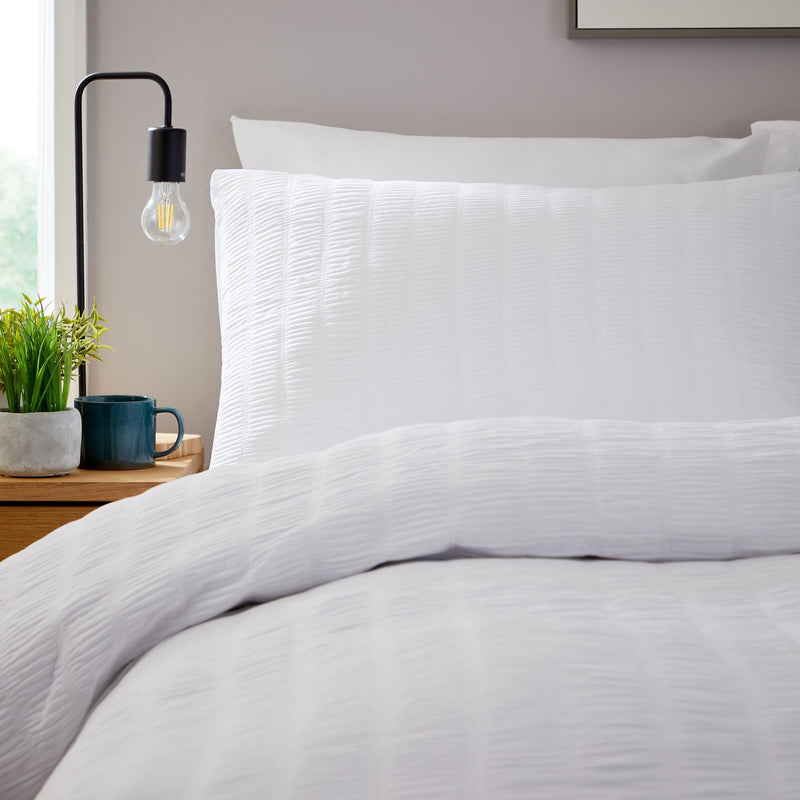 OLIVIA ROCCO Belgravia White Microfibre Duvet Cover Set With Pillowcases Soft Easy Care