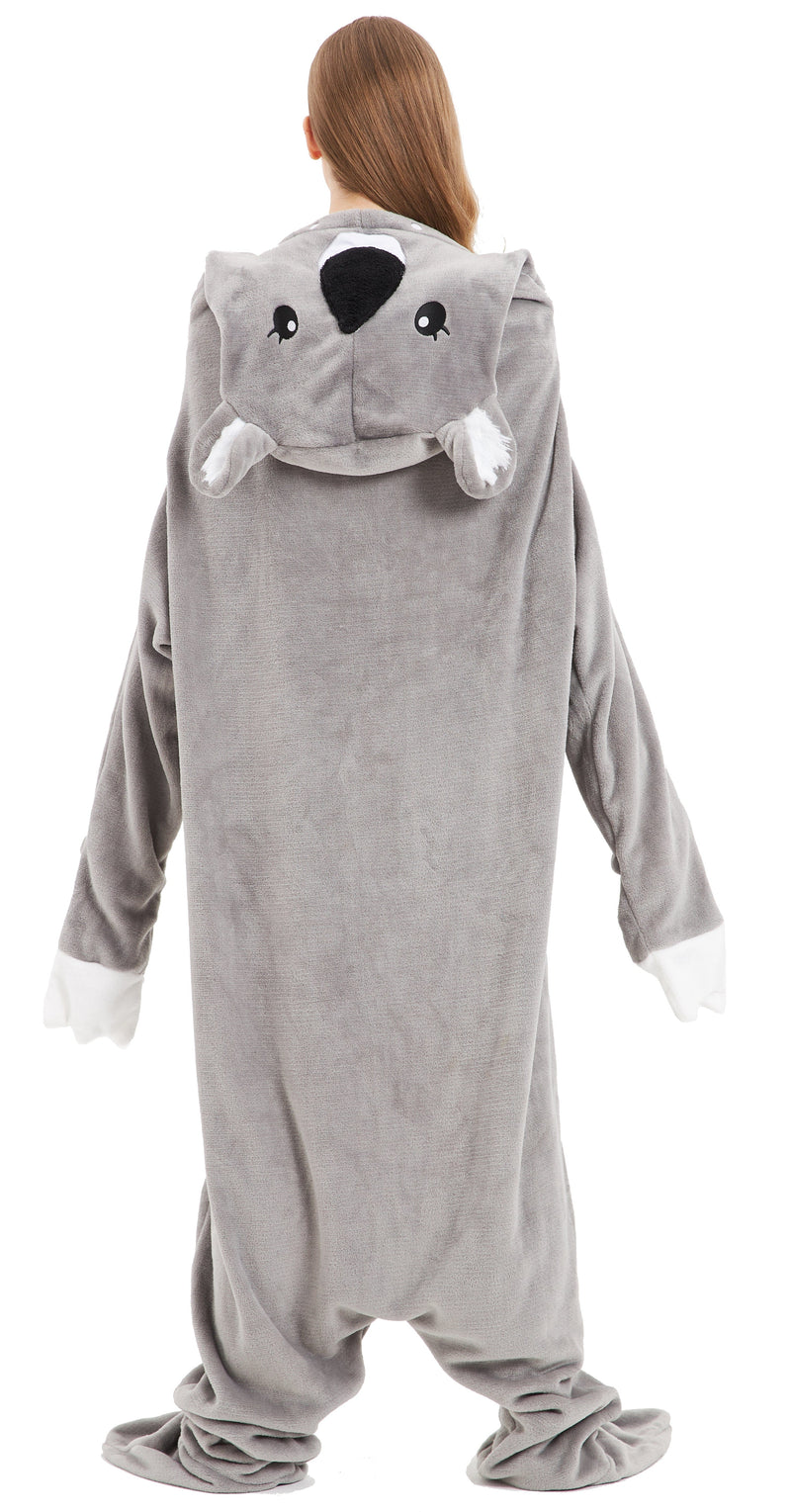 OLIVIA ROCCO Oversized Koala Wearable Blanket Hoodie In Soft Fleece With Sleeves Hooded
