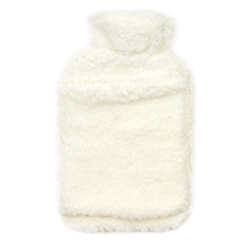 OLIVIA ROCCO Teddy Fleece Hot Water Bottle With Pocket Hand Warmer 2L Natural Rubber UK