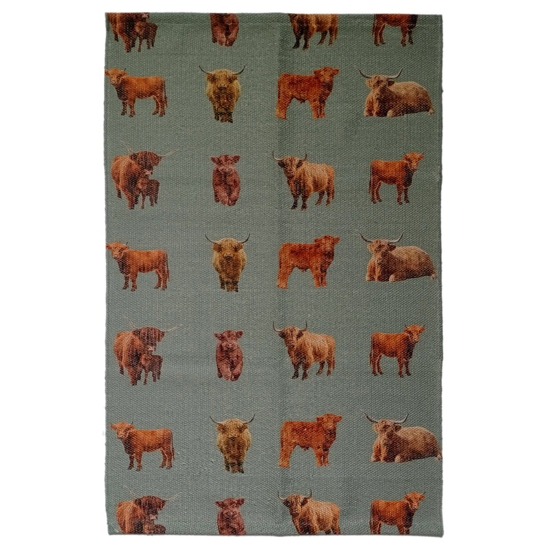 OLIVIA ROCCO Highland Cow Animal Print Non Slip Soft Durable Rug For Living Room Bedroom