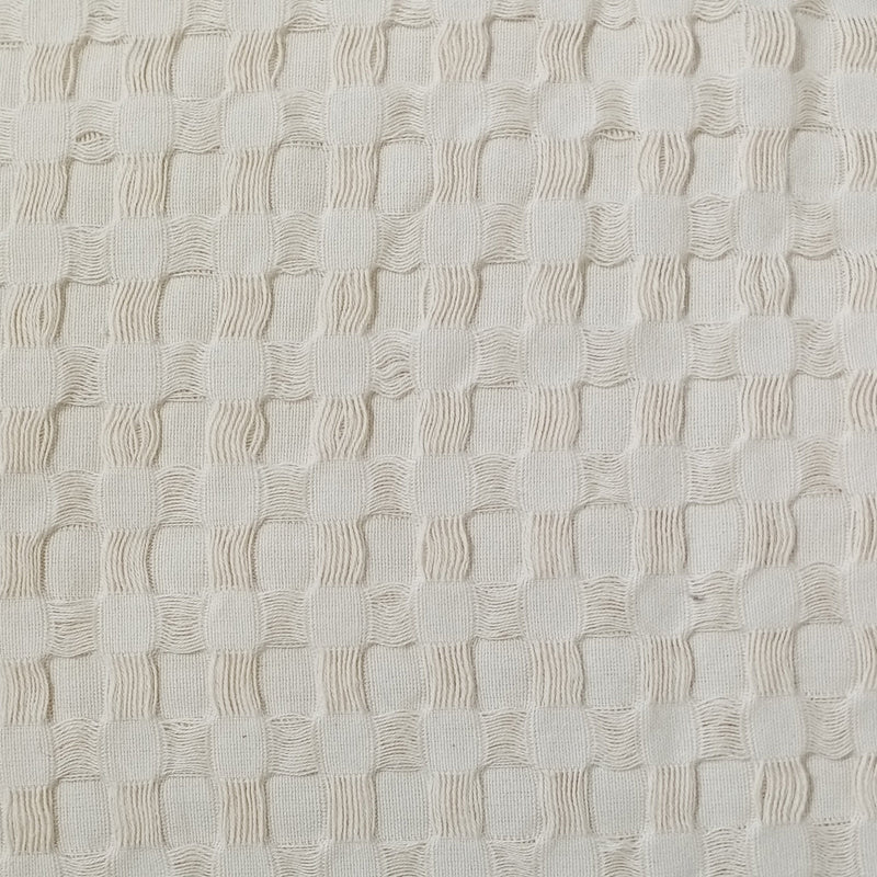 OLIVIA ROCCO Florian Checked Throw Blanket Natural Cotton Bedspread For Sofas Armchairs