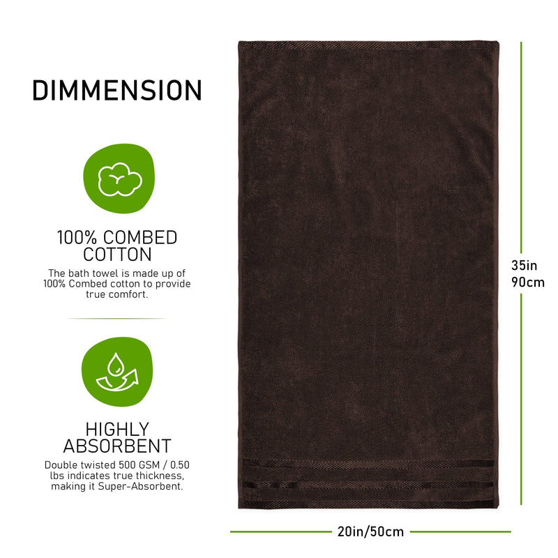 OLIVIA ROCCO Belmont Viscose Stripe Brown Towels 100% Cotton Hotel Quality Bath Towels
