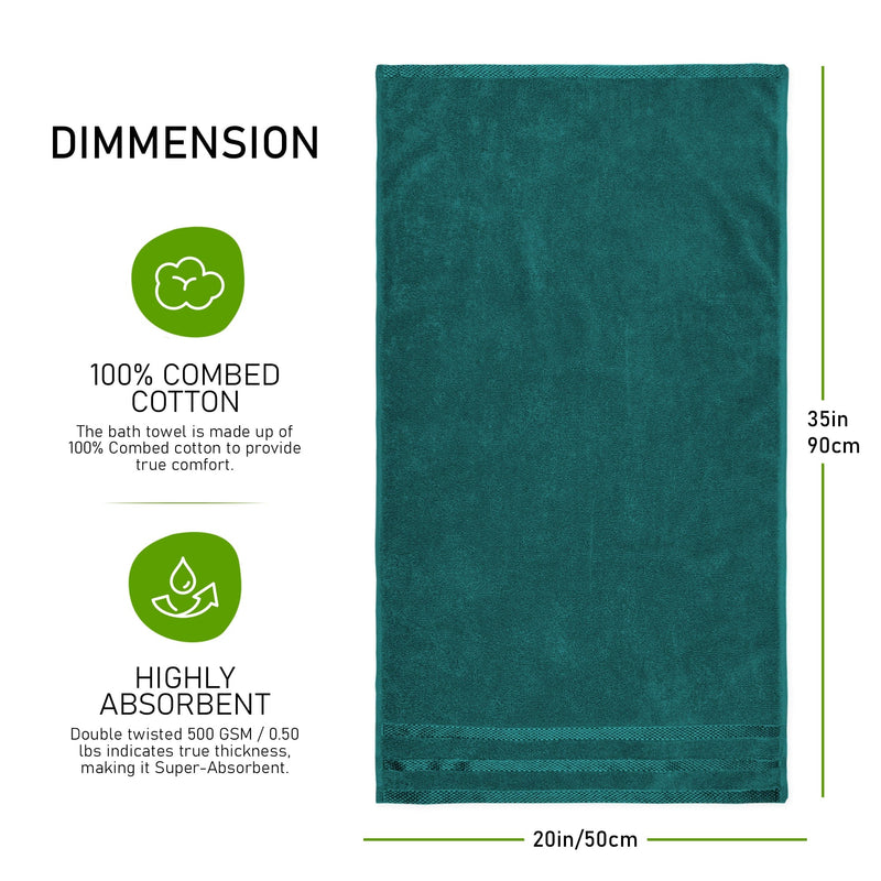 OLIVIA ROCCO Belmont Viscose Stripe Jade Green Towels 100% Cotton Hotel Quality Easy-Care Hotel-Quality Bathroom