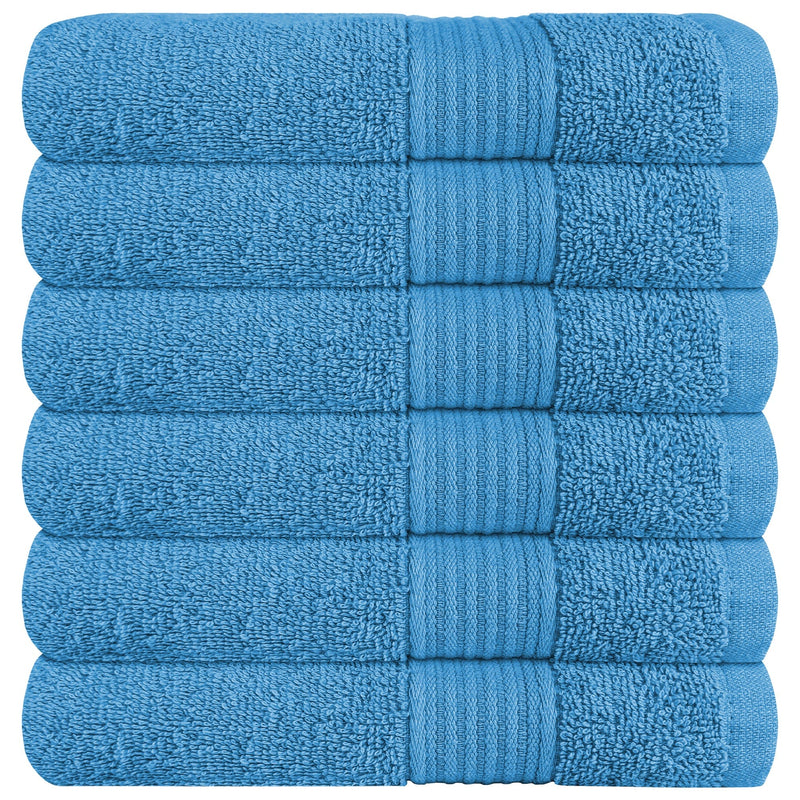 OLIVIA ROCCO Rhodes Towel Aqua 100% Cotton Hotel Quality Soft Super Absorbent Hand Towels