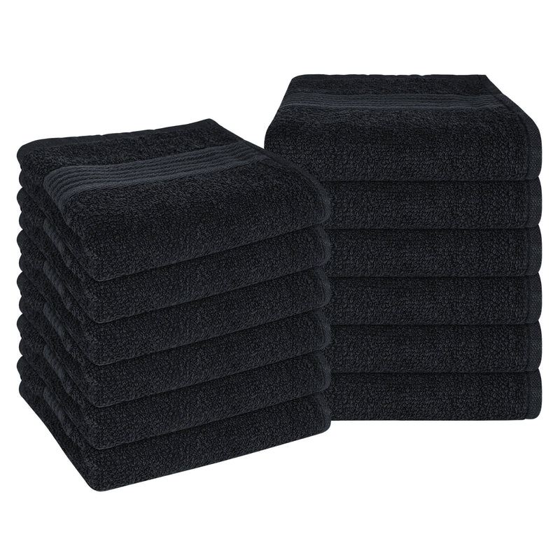 OLIVIA ROCCO Rhodes Towel Black 100% Cotton Hotel Quality Super Absorbent Hand Towels