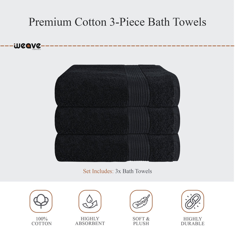 OLIVIA ROCCO Rhodes Towel Black 100% Cotton Hotel Quality Super Absorbent Hand Towels
