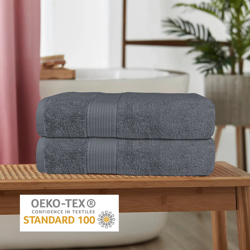 OLIVIA ROCCO Rhodes Towel Grey 100% Cotton Hotel Quality Soft Super Absorbent Hand Bath