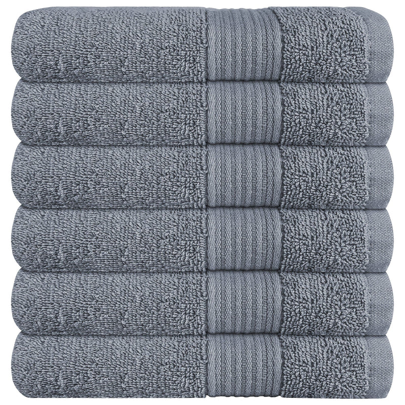 OLIVIA ROCCO Rhodes Towel Silver 100% Cotton Hotel Quality Soft And Ultra Absorbent Hand