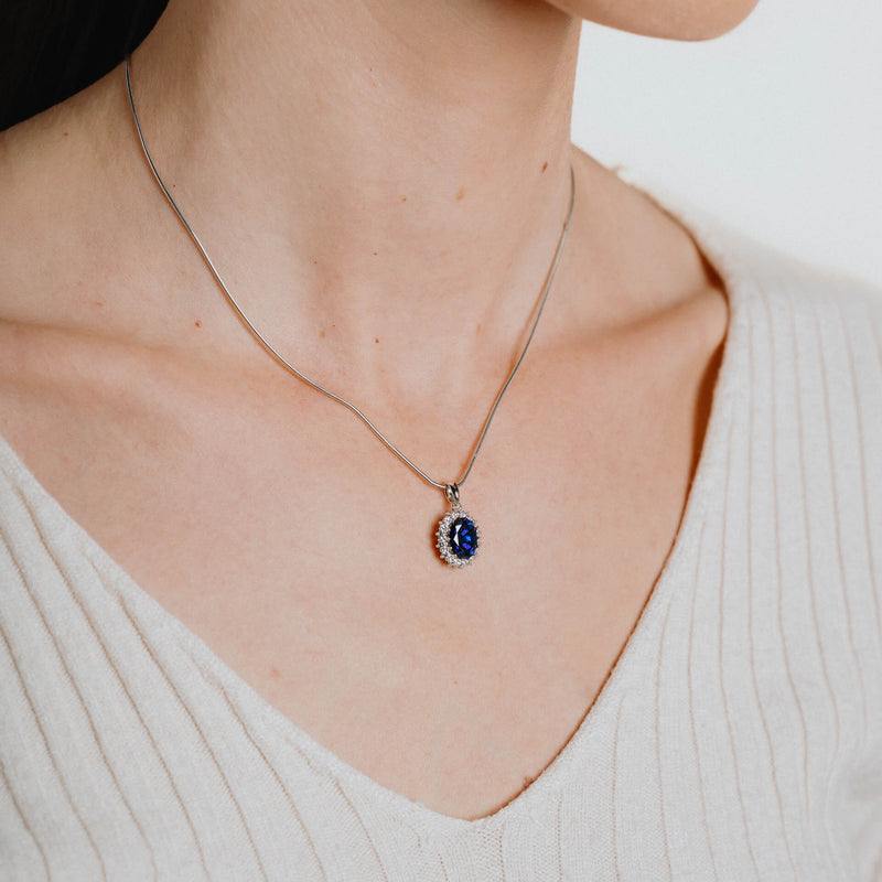 Diamonfire Oval Pendant with Surround