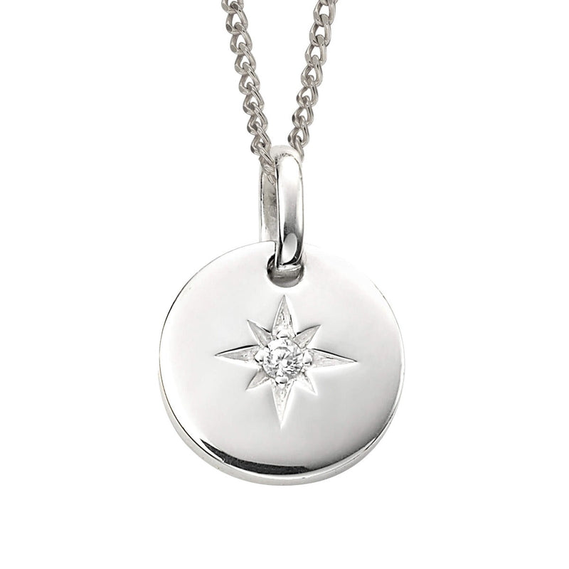 Beginnings Star Disc Pendant with Cubic Zirconia