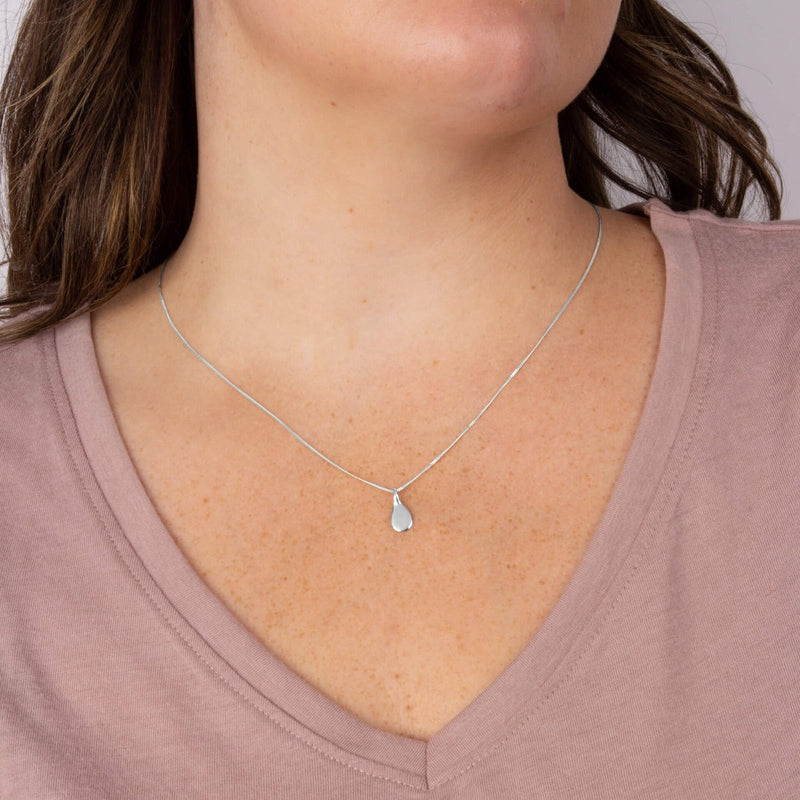 Beginnings Droplet Shaped Engravable Tag Pendant