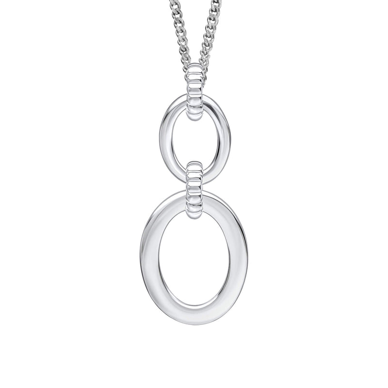 Beginnings Double Oval Drop Pendant with Textured Connection Link