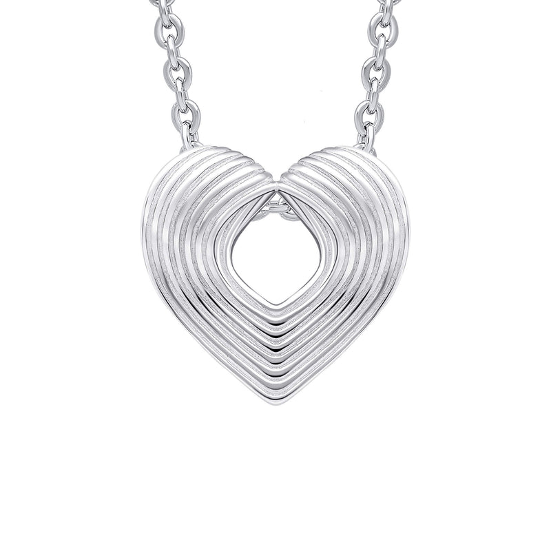 Beginnings Ridged Heart Slider Pendant