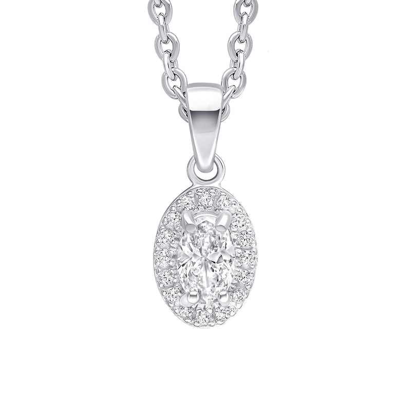 Beginnings Oval Halo Pendant