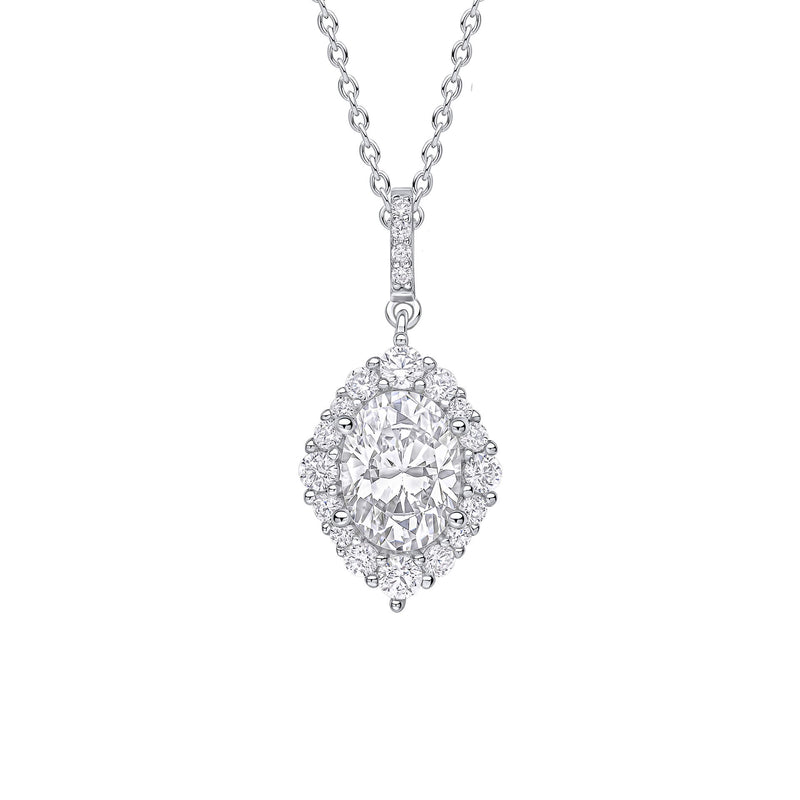 Diamonfire Oval Cluster Pendant