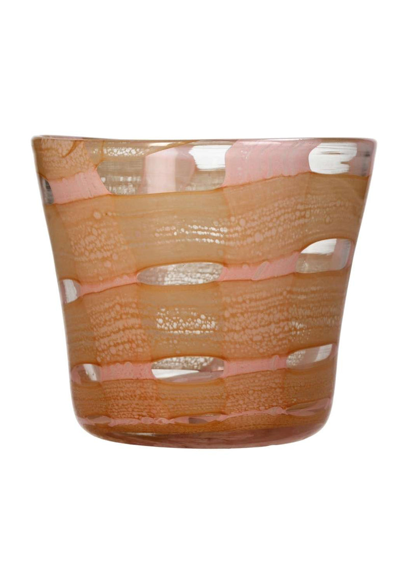 Peach Affect Glass Candle Holder / Vase Medium