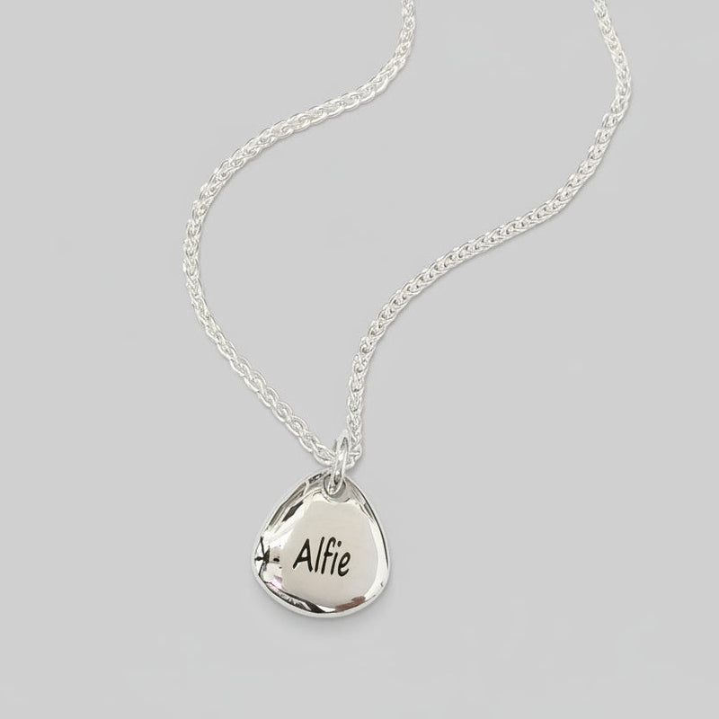Pet Paw Print Personalised Silver Charm