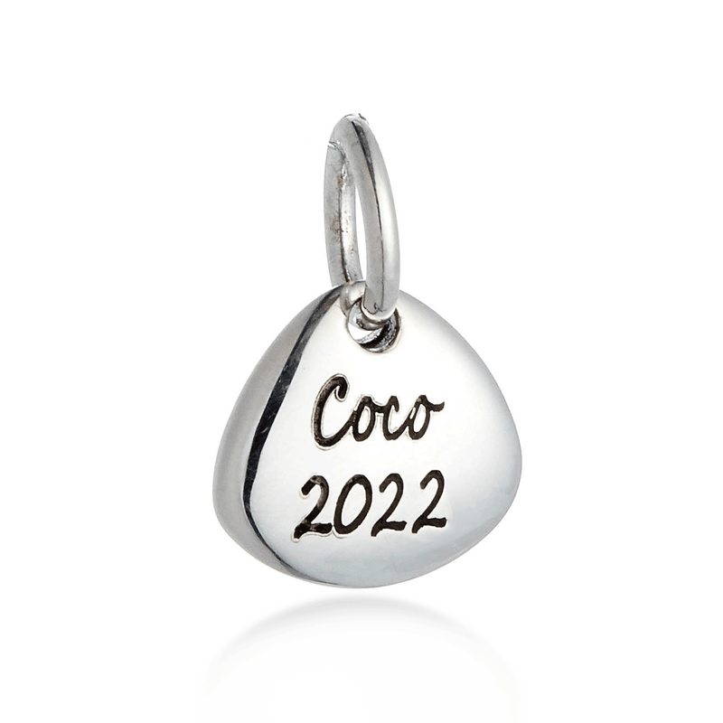 Pet Paw Print Personalised Silver Charm