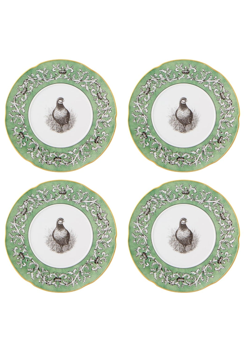 Pheasant Fancy Dessert Plates - Set of 4