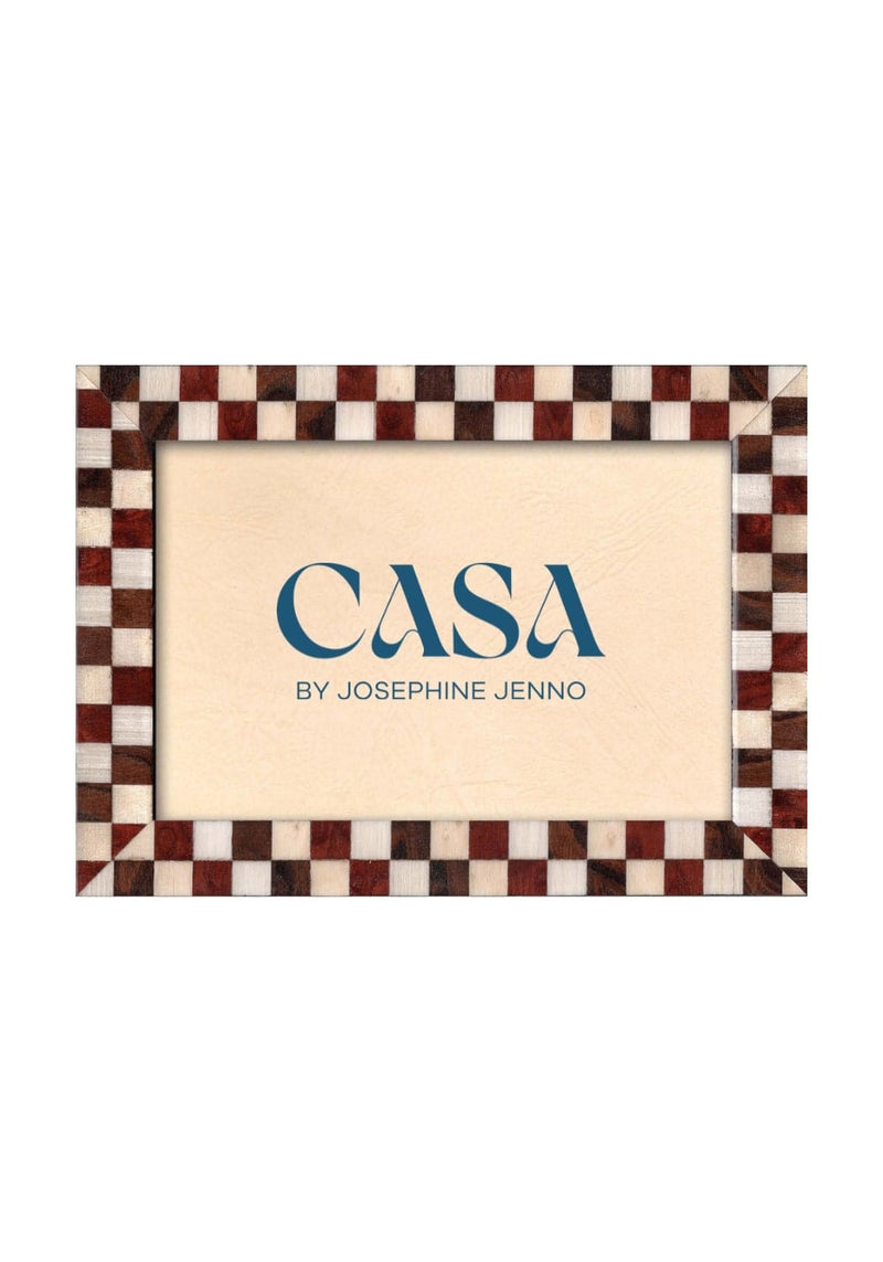 Rustic Brown Checkered Frame 7x5"