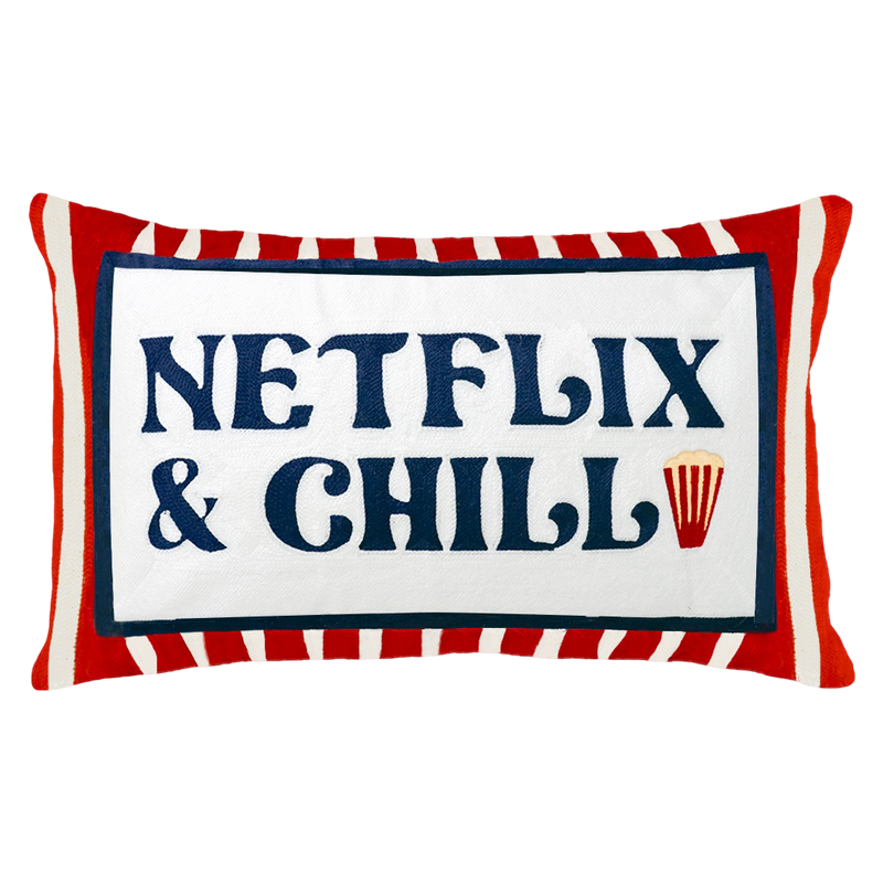 Netflix & Chill - Slogan Needlepoint Pillow