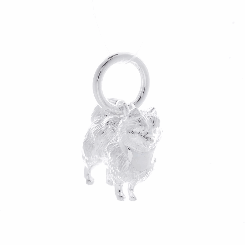 Pomeranian Silver Dog Charm