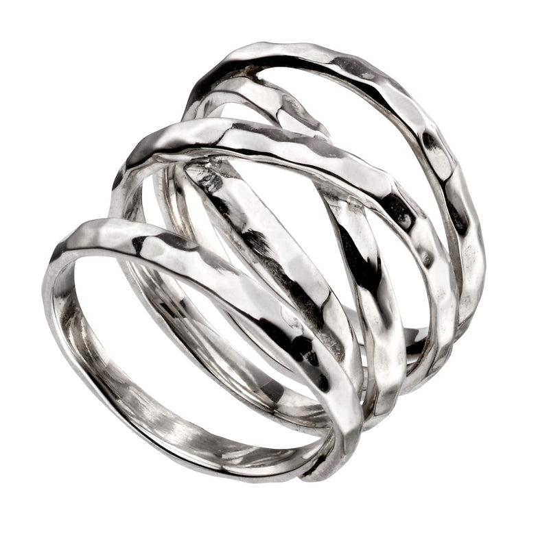Beginnings Hammered Wide Wrap Ring