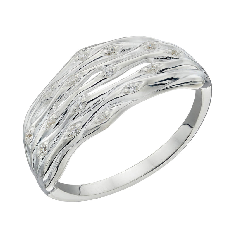 Beginnings Bamboo Ring with CZ