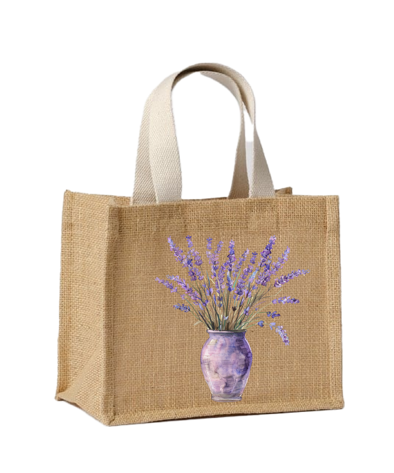 Lavender Collectionjute Bags in Three Sizes