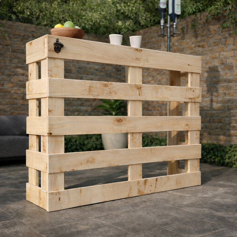 Rustic Wooden Pallet Style Bar