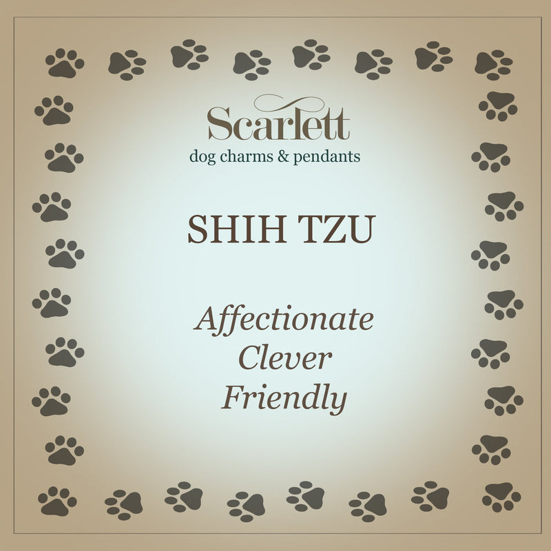 Shih Tzu Silver Dog Charm