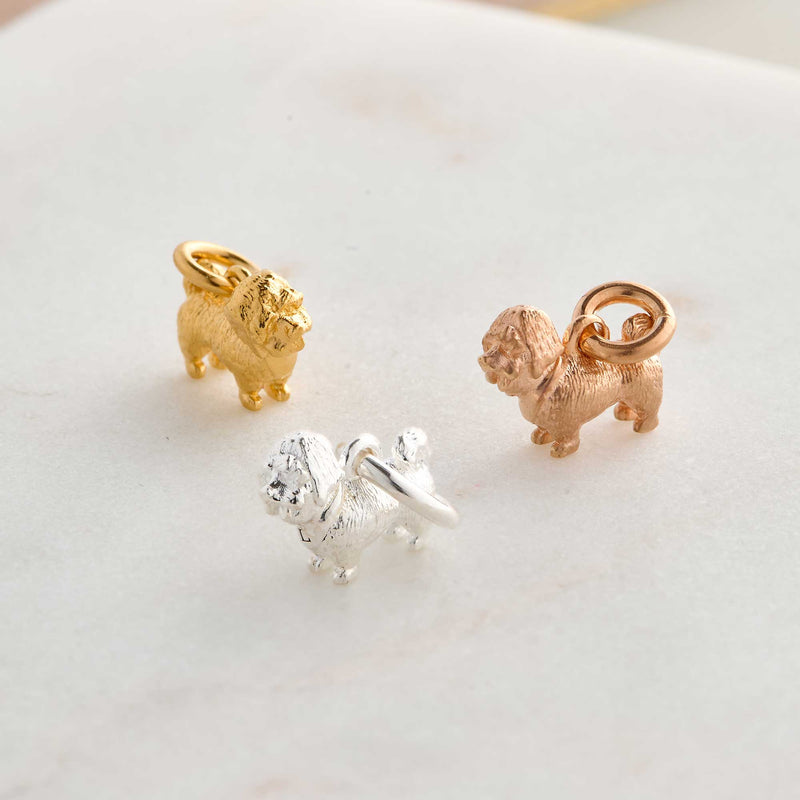 Shih Tzu Silver Dog Charm