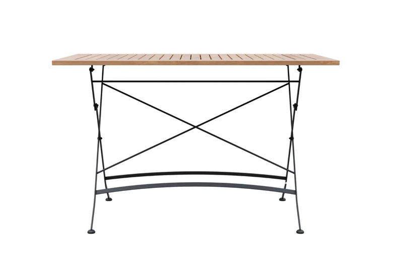 Sicily 4 Seater Teak and Wrought Iron Rectangular 120cm Garden Dining Set