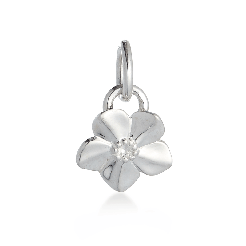 Forget-Me-Not Flower Personalised Silver Charm