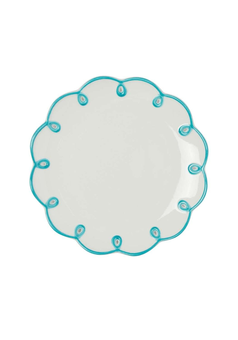 Sky Blue Scalloped Side Plates - Set of 4
