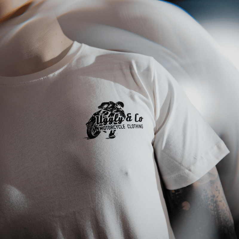 White Flattrack Tee